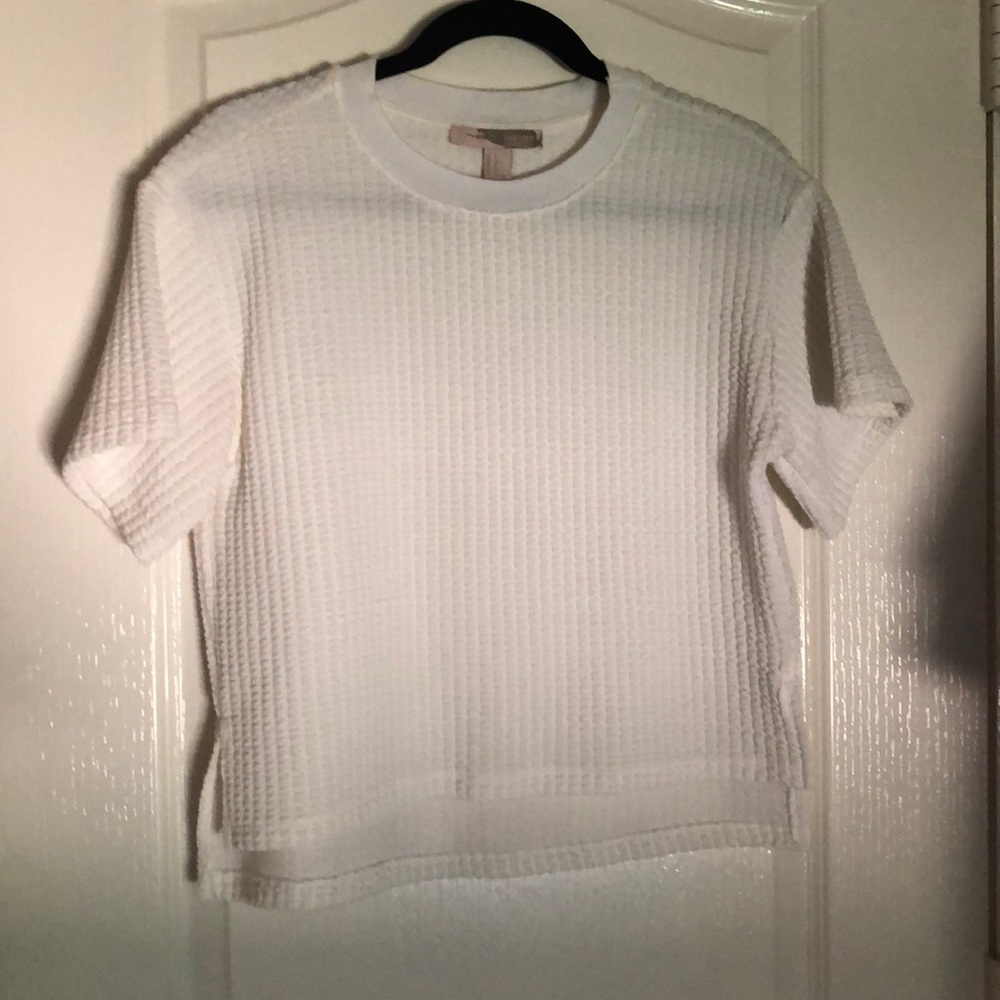 Boxy white textured top